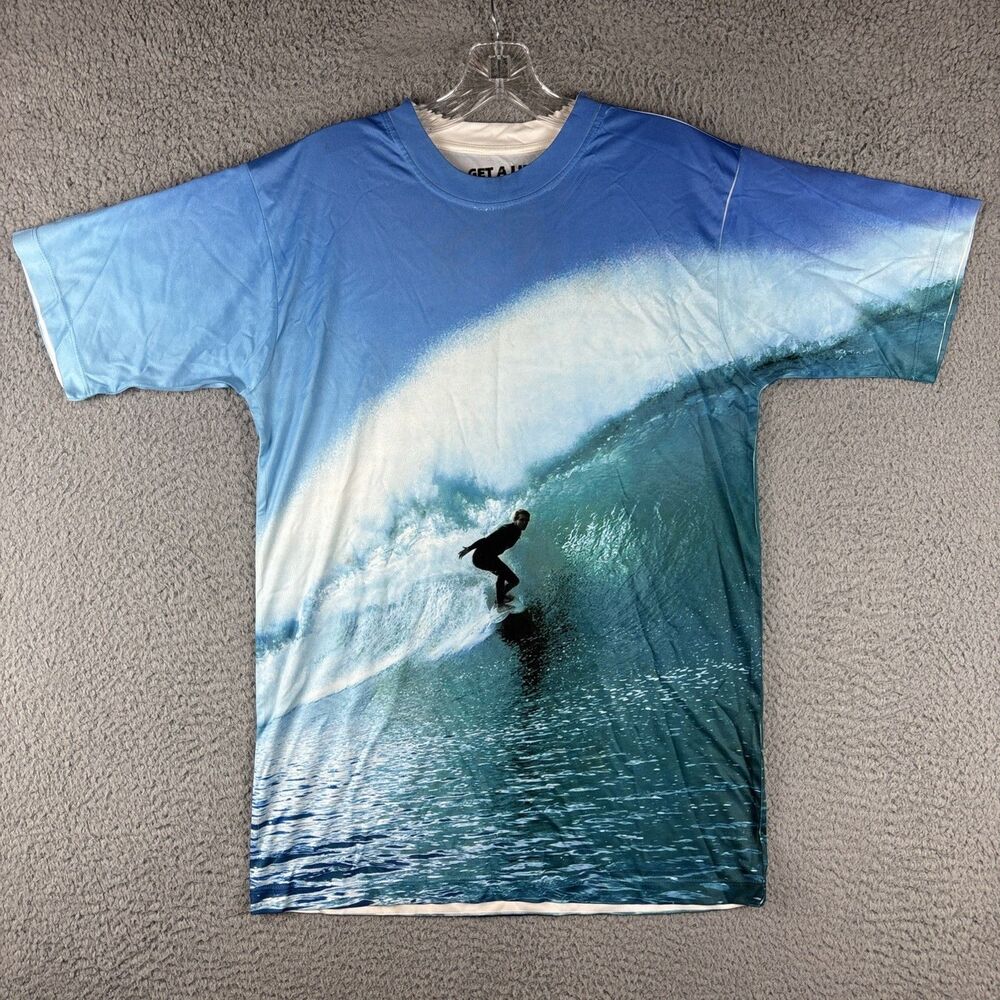 Get a Life Shirt Men's Small Surfing All Over Print Ocean Waves